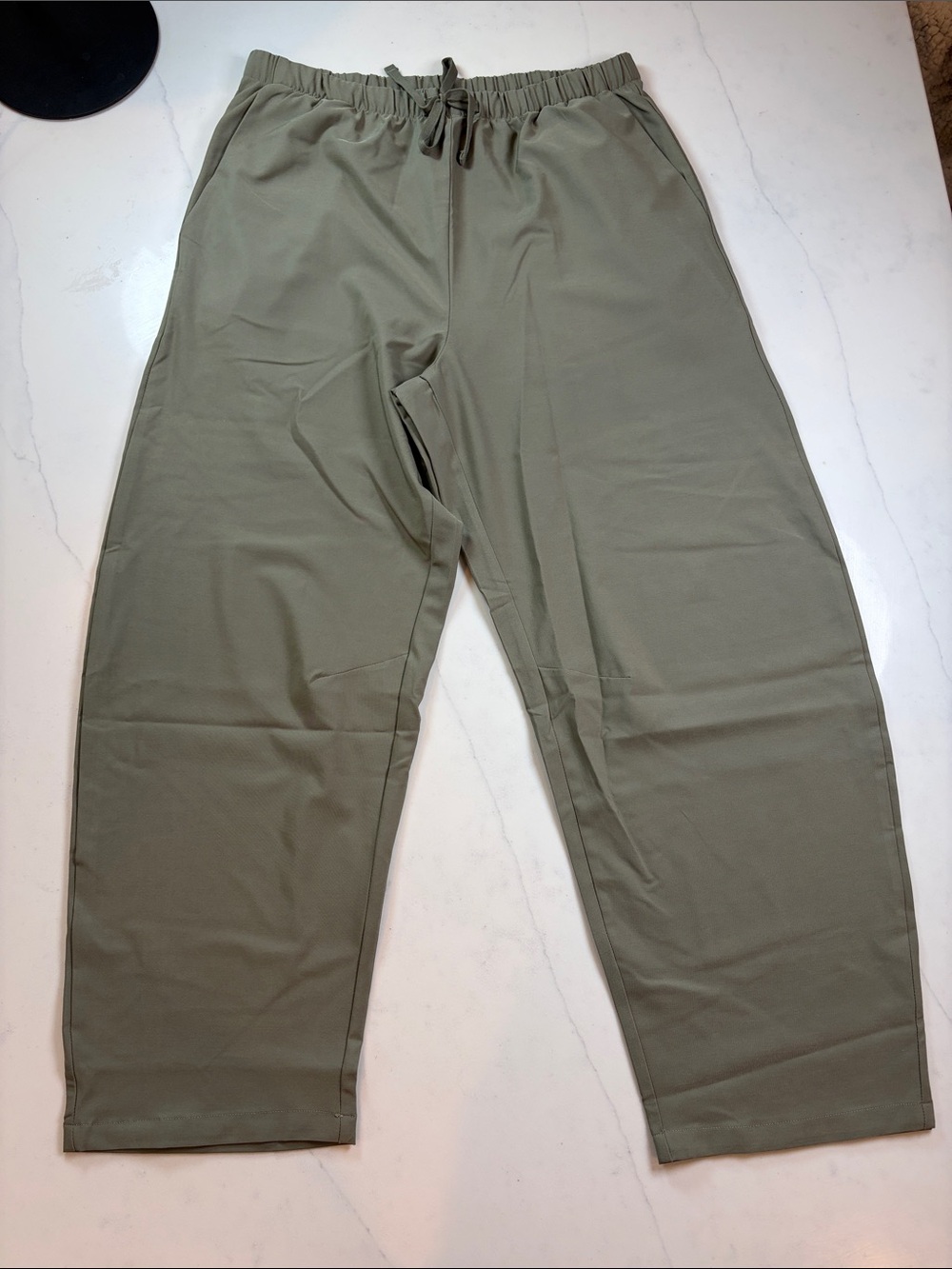 Olive Drawstring Casual Pants